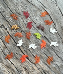 Lego pieces/accessories multicolored flames