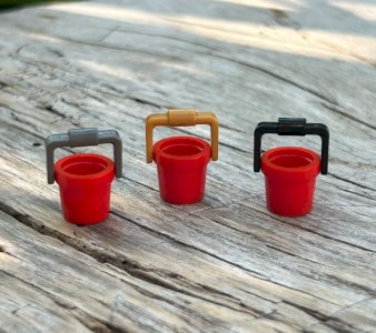 Lego pieces/accessories red buckets