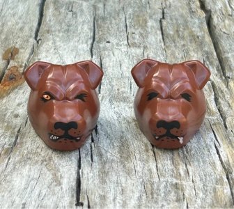 Lego parts/accessories brown dog heads