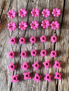 Lego pieces/accessories theme jars diameter pink flowers