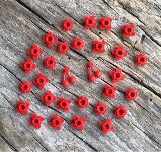 Lego pieces/accessories theme jars diameter red flowers