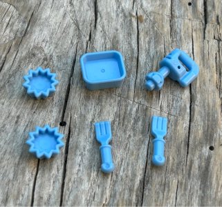 Lego pieces/accessories blue kitchen utensils