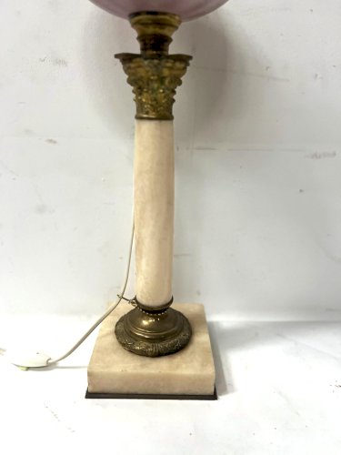 Pied de lampe a huile en marbre et bronze XIX siècle