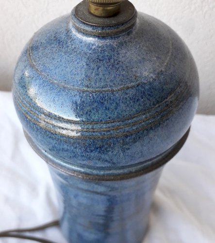Pied de lampe bleu