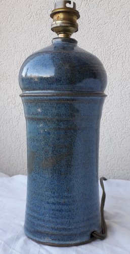 Pied de lampe bleu