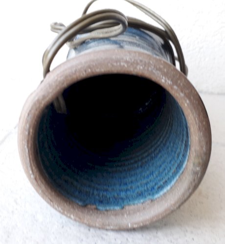 Pied de lampe bleu