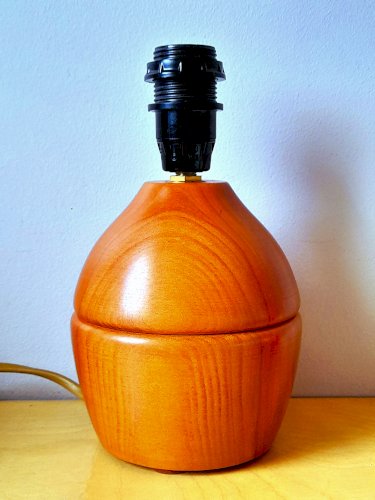 Pied de lampe en bois 1970