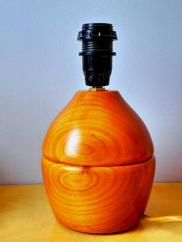 Pied de lampe en bois 1970
