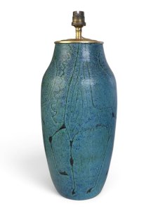 Enamelled ceramic lamp base Meynard, Vallauris, circa 1950-1960