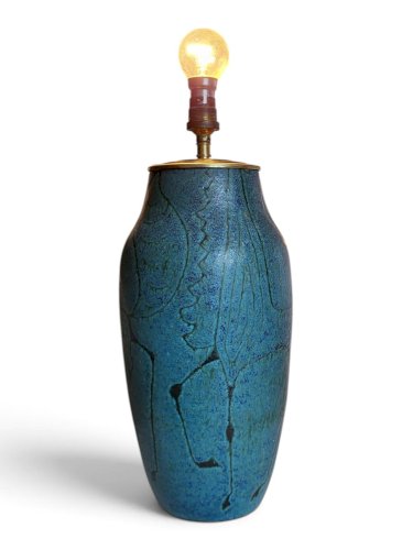 Pied de lampe en céramique émaillée  Meynard, Vallauris, vers 1950-1960