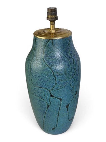 Pied de lampe en céramique émaillée  Meynard, Vallauris, vers 1950-1960