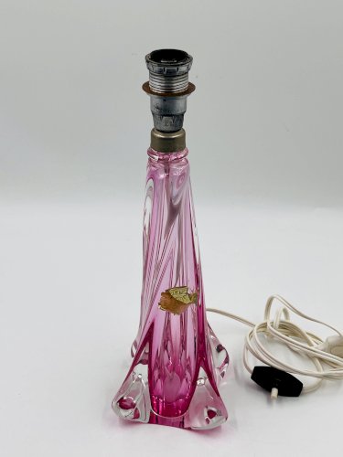 Pied de lampe en cristal Val Saint Lambert