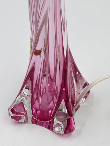 Pied de lampe en cristal Val Saint Lambert