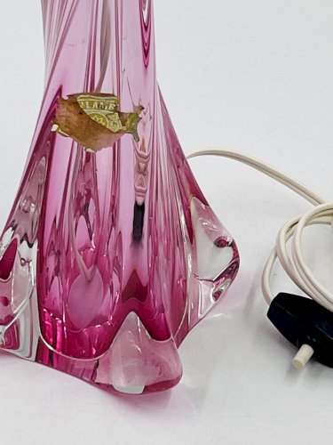 Pied de lampe en cristal Val Saint Lambert