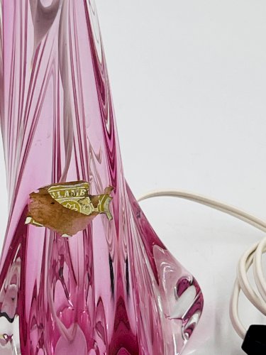 Pied de lampe en cristal Val Saint Lambert