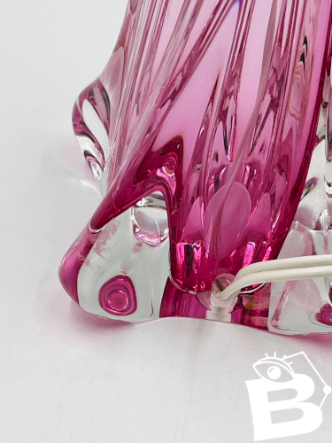 Pied de lampe en cristal Val Saint Lambert