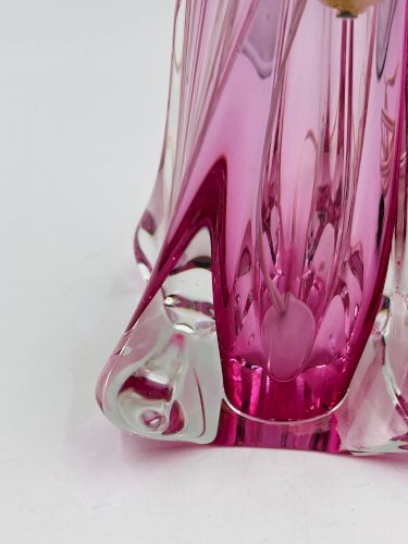 Pied de lampe en cristal Val Saint Lambert