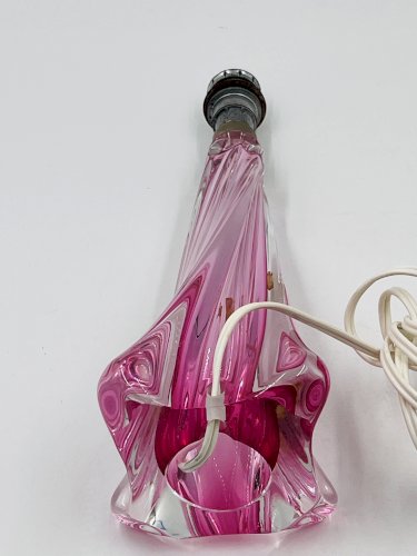 Pied de lampe en cristal Val Saint Lambert