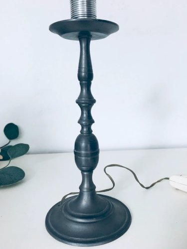 Pied de lampe en étain