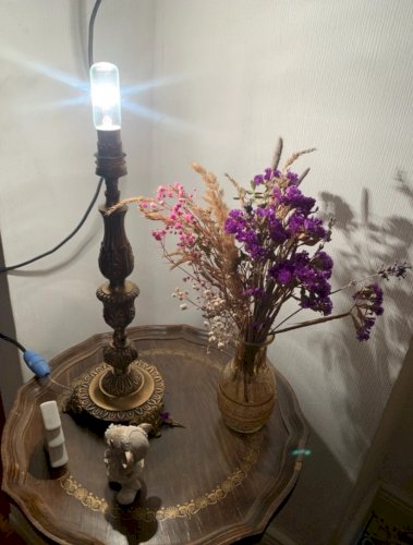 Pied de lampe en laiton année 50