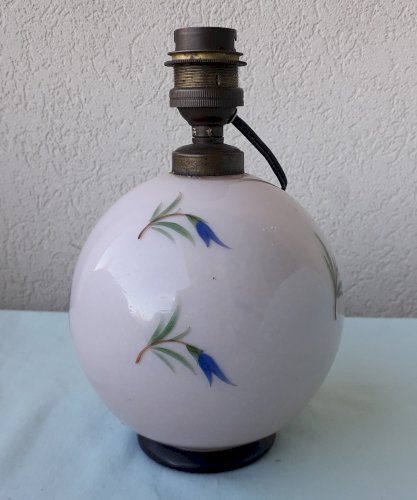 Pied de lampe en opaline
