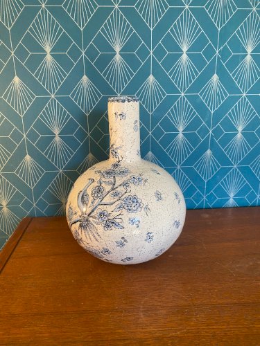 Pied de lampe, forme boule, terre cuite émaillée, école Italienne Romacréa, 1950