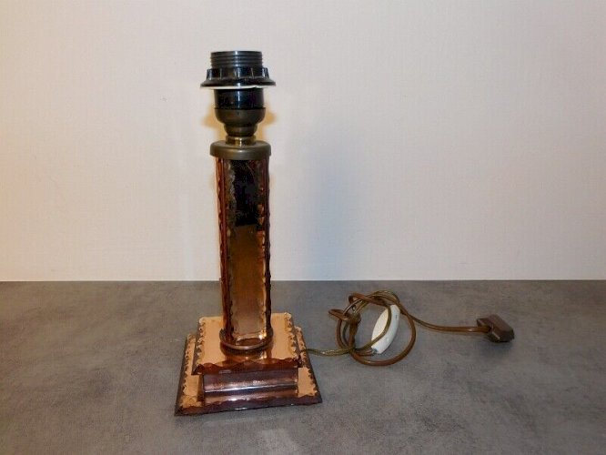 PIED DE LAMPE MIROIR CUIVRE