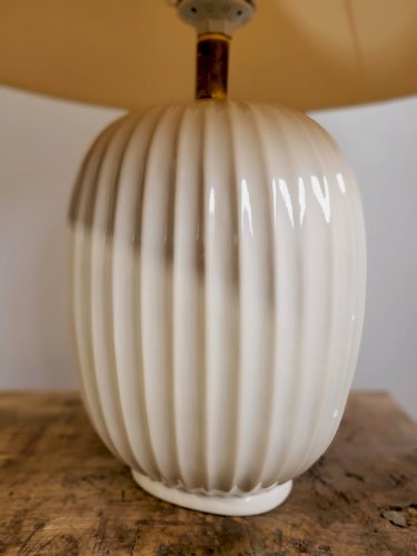 Pied de lampe moderniste en faïence