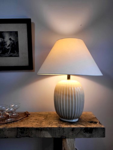 Pied de lampe moderniste en faïence