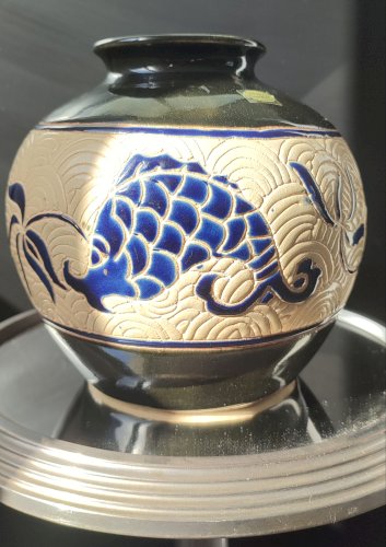 Pied de lampe vintage "Dong Tam" Céramique du Vietnam