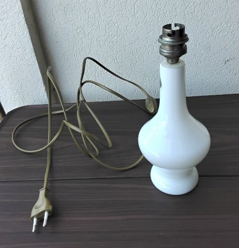 Pied de lampe vintage en opaline