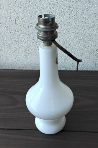 Pied de lampe vintage en opaline