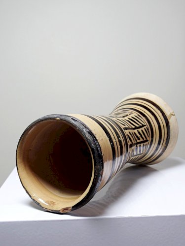 Pied de tamtam/tambour poterie vernissé vintage/ancien