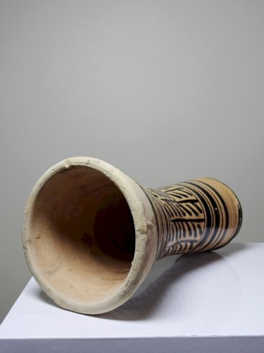 Pied de tamtam/tambour poterie vernissé vintage/ancien