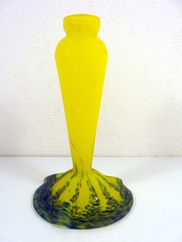 Pied Lampe Pâte de Verre Charles Vessiere Art Nouveau Signé Les Lumieres de Nanc