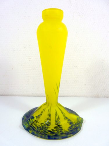 Pied Lampe Pâte de Verre Charles Vessiere Art Nouveau Signé Les Lumieres de Nanc