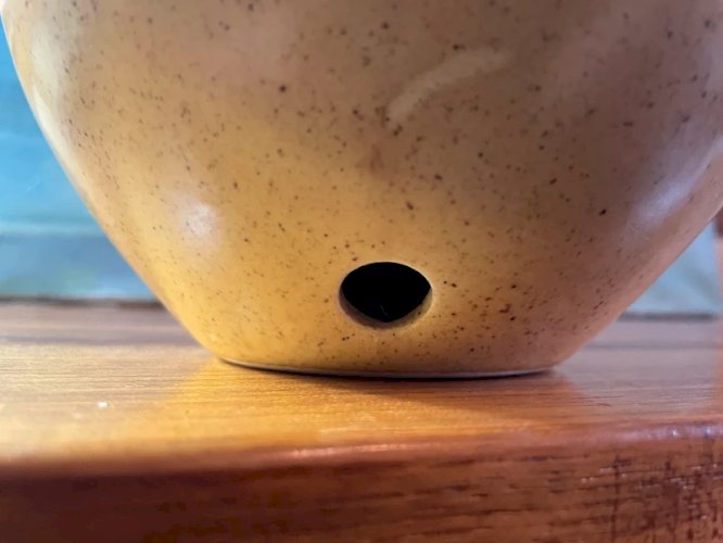 Pieds de lampe boule vintage en grès