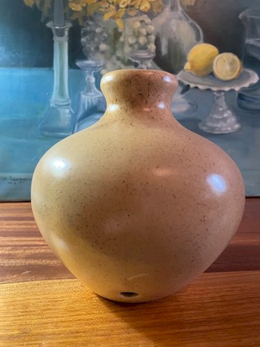 Pieds de lampe boule vintage en grès