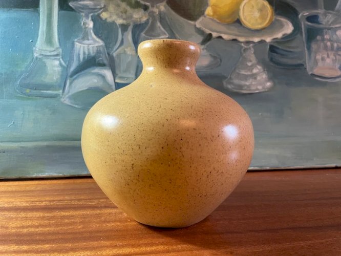 Pieds de lampe boule vintage en grès