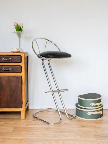 Pierre, la paire de tabourets de bar chromés N°33