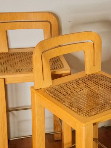 Pierre, le lot de 4 tabourets de bar cannés N°25