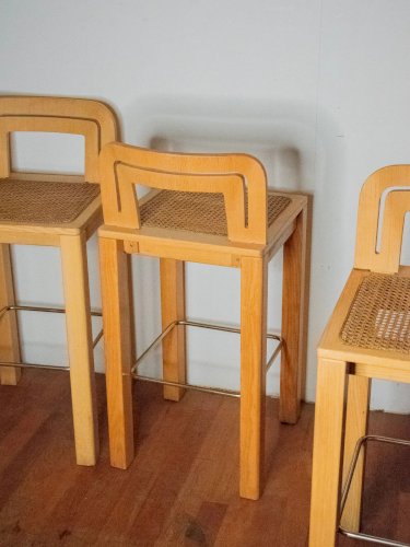 Pierre, le lot de 4 tabourets de bar cannés N°25