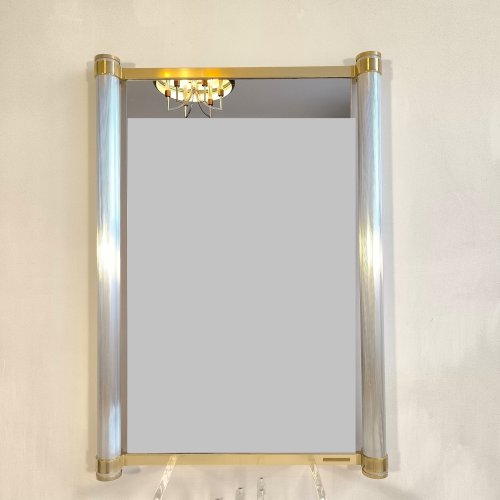 ? Pierre Vandel Paris - Très beau et rare grand miroir design 1970’s signé Pierre Vandel Paris 