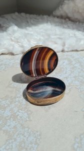Pilulier ancienne en Agate 19 ème