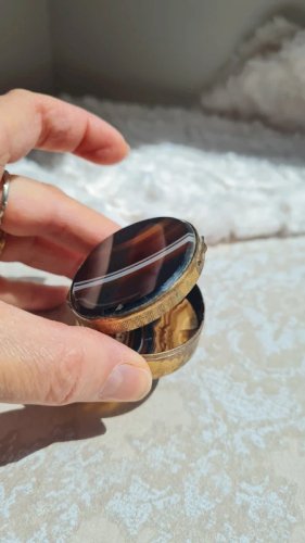 Pilulier ancienne en Agate 19 ème