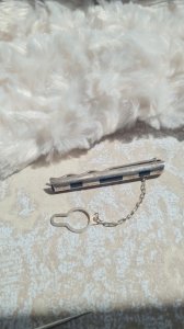 Silver metal tie clip
