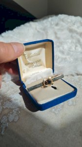 Pince à cravate vintage topaze quartz