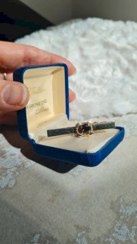 Pince à cravate vintage topaze quartz