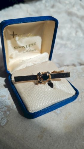 Pince à cravate vintage topaze quartz