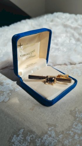 Pince à cravate vintage topaze quartz